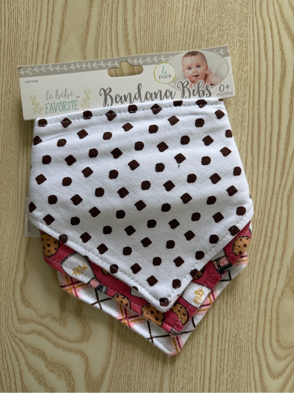 Girls' Pink & White Bandana Bibs - 3 Pack